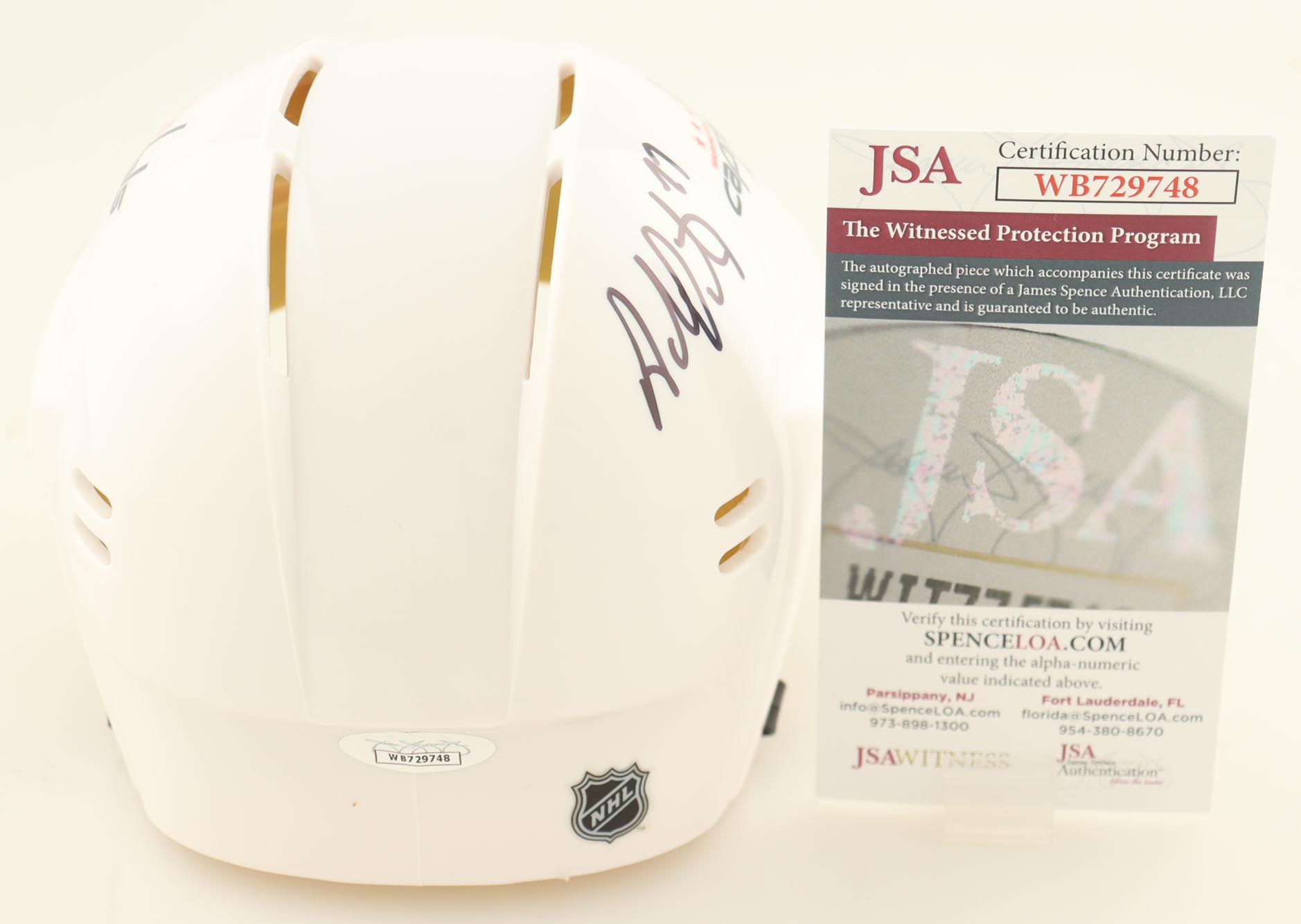 Adam Oates Signed Capitals Mini Helmet Inscribed "HOF 12" (JSA) at PristineAuction.com Adam Oates Signed Capitals Mini Helmet Inscribed "HOF 12" (JSA) at PristineAuction.com