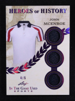 John McEnroe 2025 Leaf ITG Used Sports Heroes Of History Triple Relic Purple #HH41 #4/6 at PristineAuction.com