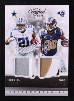 Ezekiel Elliott / Todd Gurley 2017 Panini Donruss Certified Cuts Contemporaries Dual Memorabilia Silver #10 #04/10 at PristineAuction.com