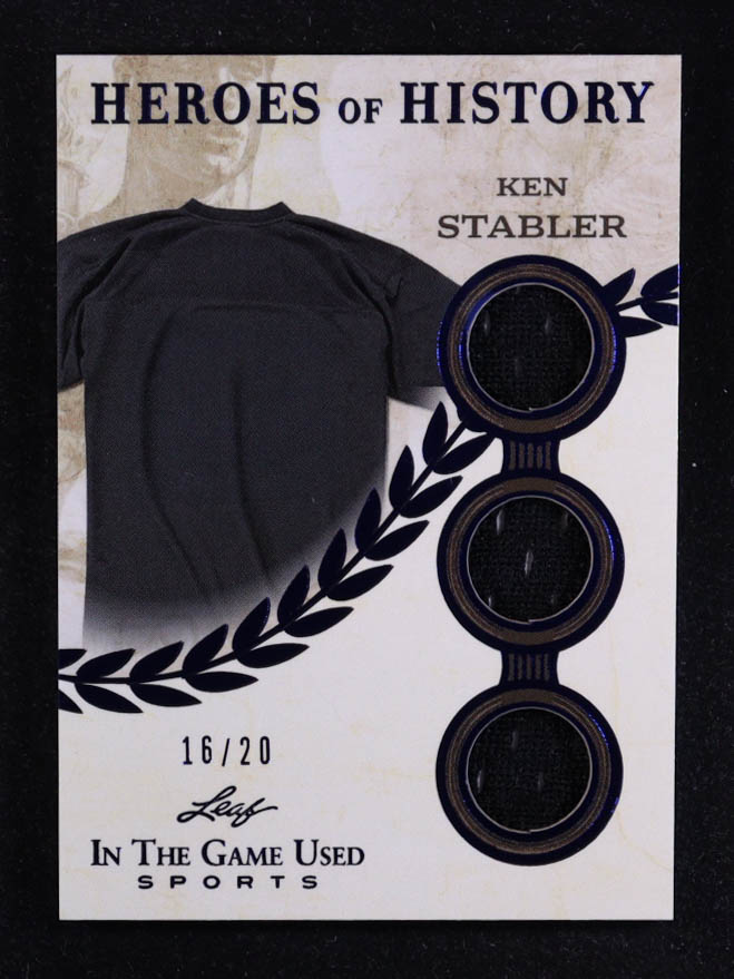 Ken Stabler 2025 Leaf ITG Used Sports Heroes Of History Triple Relic Blue #HH46 #16/20 at PristineAuction.com Ken Stabler 2025 Leaf ITG Used Sports Heroes Of History Triple Relic Blue #HH46 #16/20 at PristineAuction.com