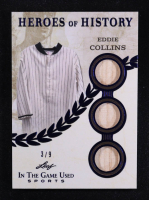 Eddie Collins 2025 Leaf ITG Used Sports Heroes Of History Triple Relic Blue #HH27 #3/9 at PristineAuction.com