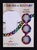 Ernie Banks 2025 Leaf ITG Used Sports Heroes Of History Triple Relic Rainbow Crystal #HH29 #5/5 at PristineAuction.com
