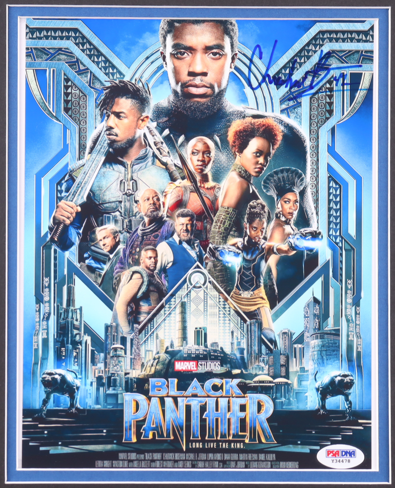 Chadwick Boseman Signed "Black Panther" Custom Matted Poster Display (PSA) at PristineAuction.com Chadwick Boseman Signed "Black Panther" Custom Matted Poster Display (PSA) at PristineAuction.com