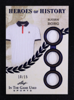 Bjorn Borg 2025 Leaf ITG Used Sports Heroes Of History Triple Relic Blue #HH8 #10/15 at PristineAuction.com