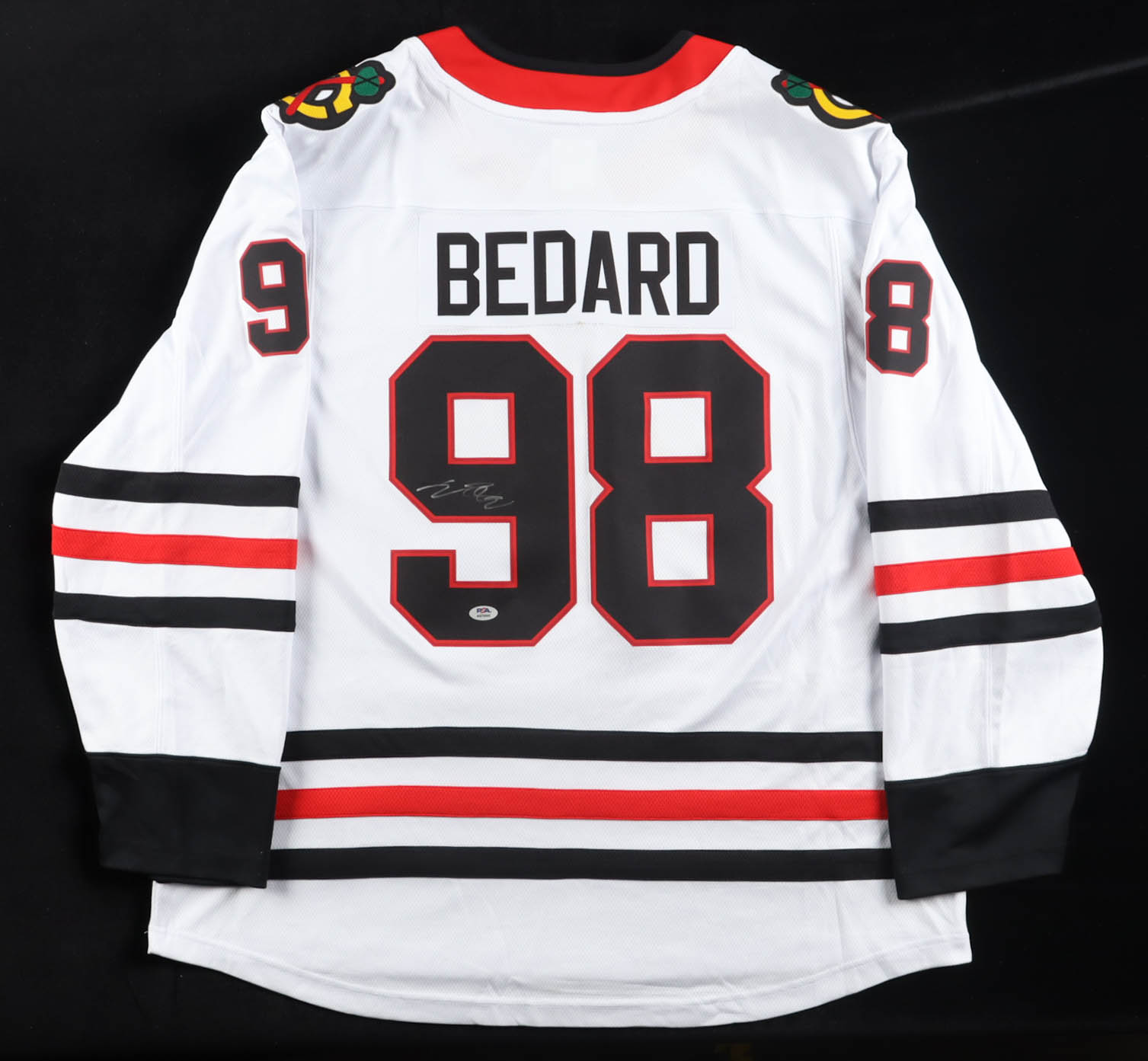 Connor Bedard Signed Blackhawks Fanatics Authentic Jersey (PSA) at PristineAuction.com Connor Bedard Signed Blackhawks Fanatics Authentic Jersey (PSA) at PristineAuction.com
