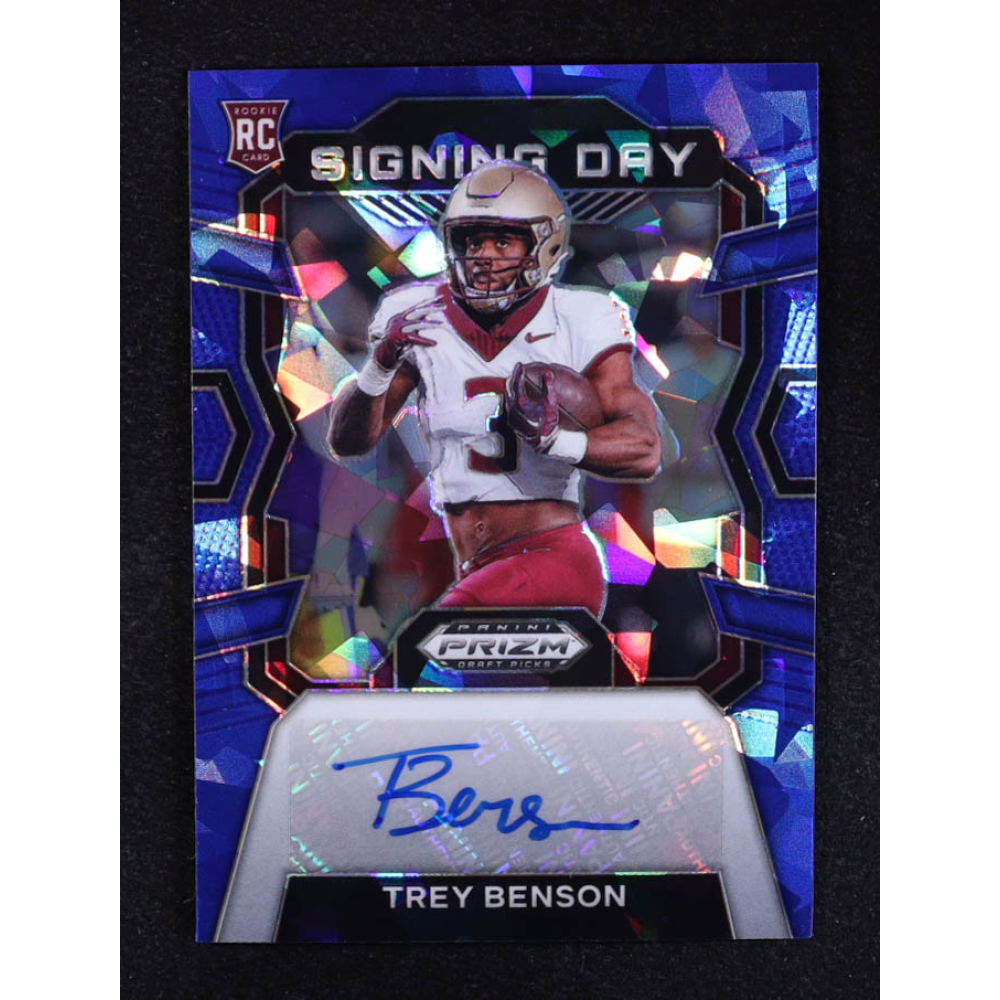 Trey Benson 2024 Panini Prizm Draft Picks Signing Day Blue Ice #48 RC #72/75 at PristineAuction.com