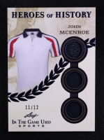 John McEnroe 2025 Leaf ITG Used Sports Heroes Of History Triple Relic Blue #HH41 #11/12 at PristineAuction.com