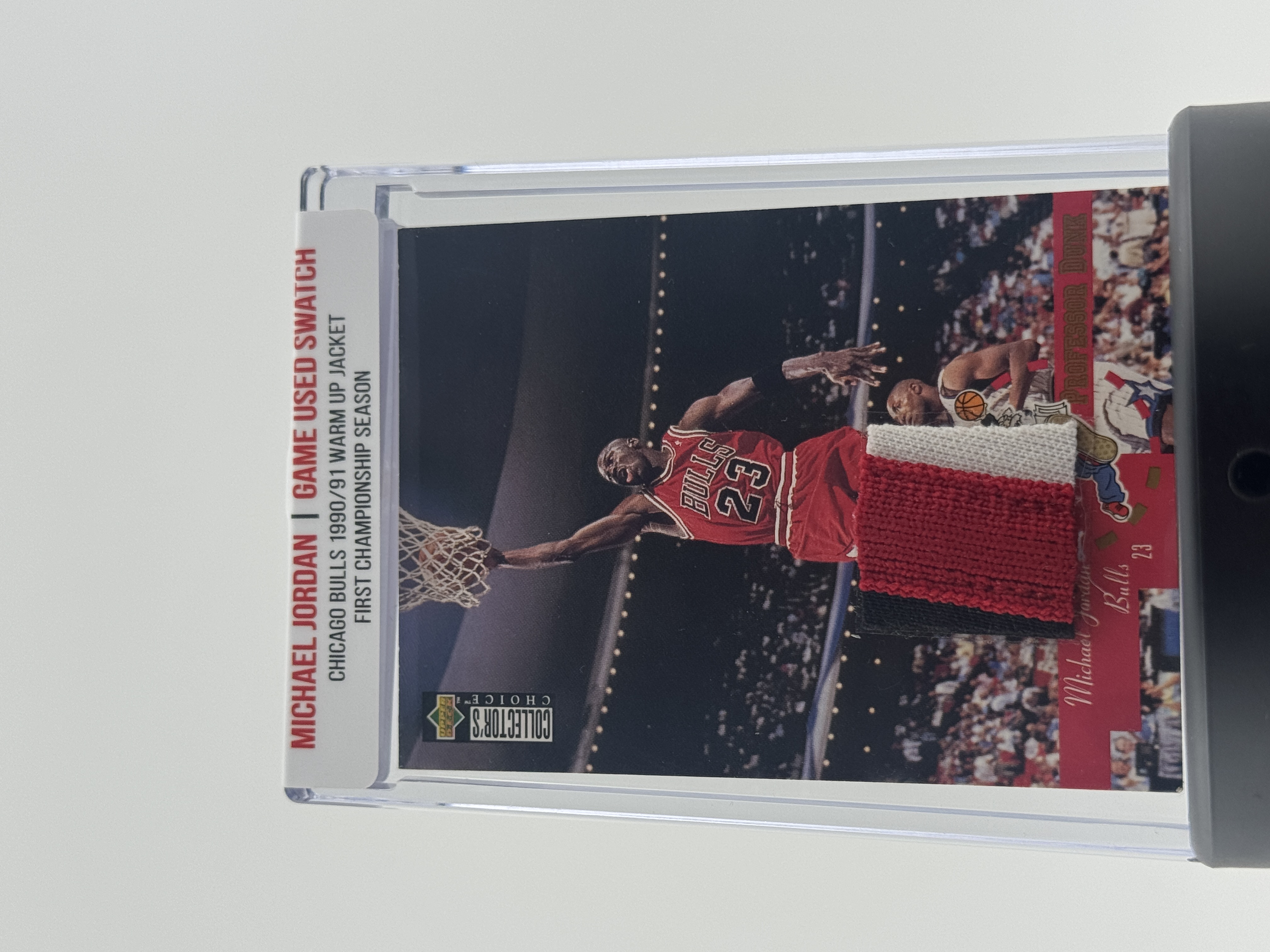 Michael Jordan 1990-91 Chicago Bulls Championship Game Worn Jacket Swatch Mystery Box - Series 1 at PristineAuction.com Michael Jordan 1990-91 Chicago Bulls Championship Game Worn Jacket Swatch Mystery Box - Series 1 at PristineAuction.com