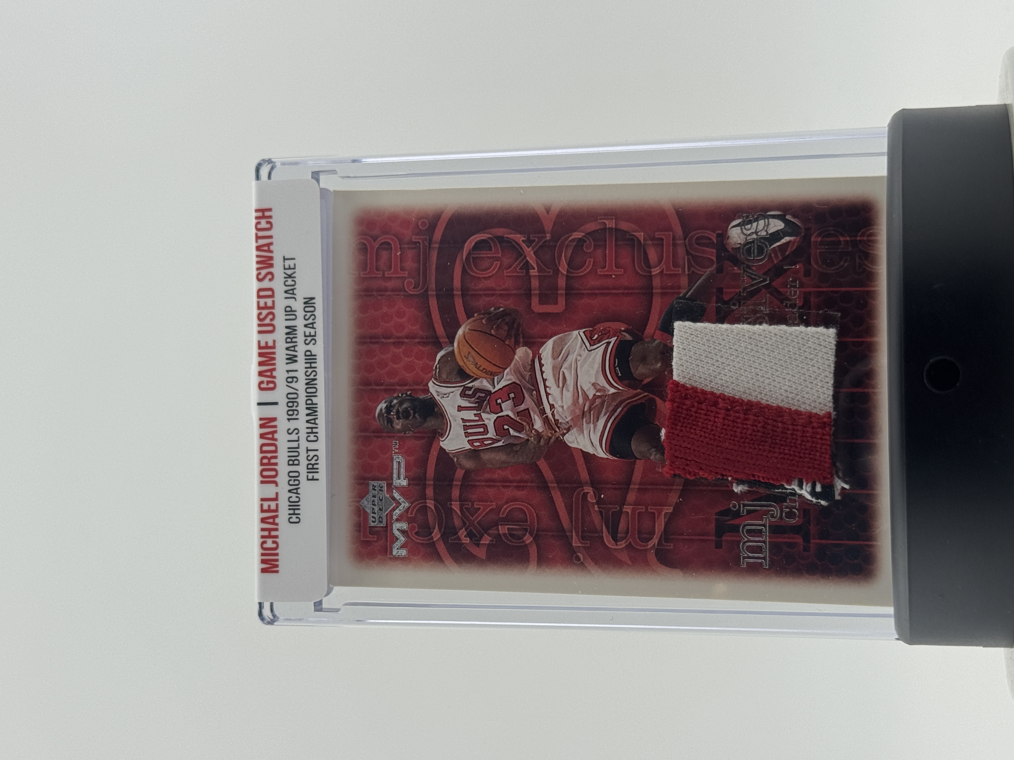 Michael Jordan 1990-91 Chicago Bulls Championship Game Worn Jacket Swatch Mystery Box - Series 1 at PristineAuction.com Michael Jordan 1990-91 Chicago Bulls Championship Game Worn Jacket Swatch Mystery Box - Series 1 at PristineAuction.com