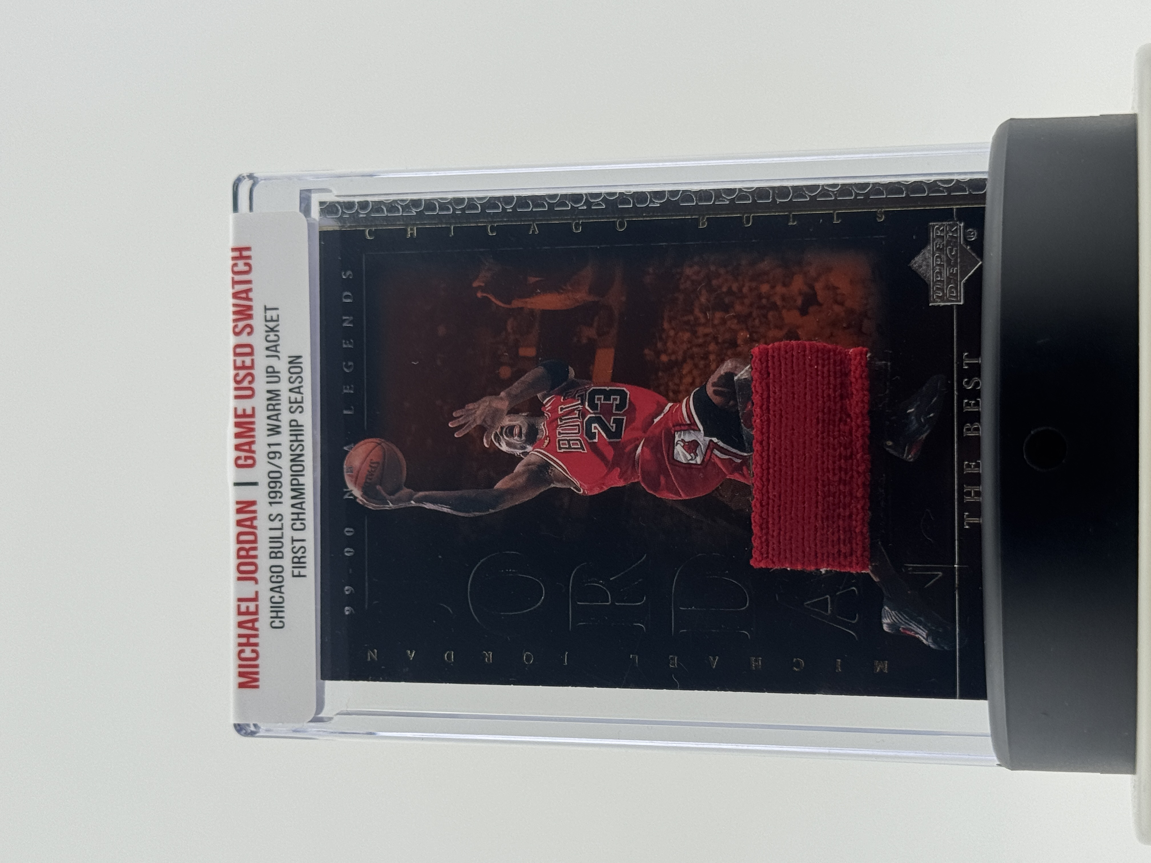 Michael Jordan 1990-91 Chicago Bulls Championship Game Worn Jacket Swatch Mystery Box - Series 1 at PristineAuction.com Michael Jordan 1990-91 Chicago Bulls Championship Game Worn Jacket Swatch Mystery Box - Series 1 at PristineAuction.com