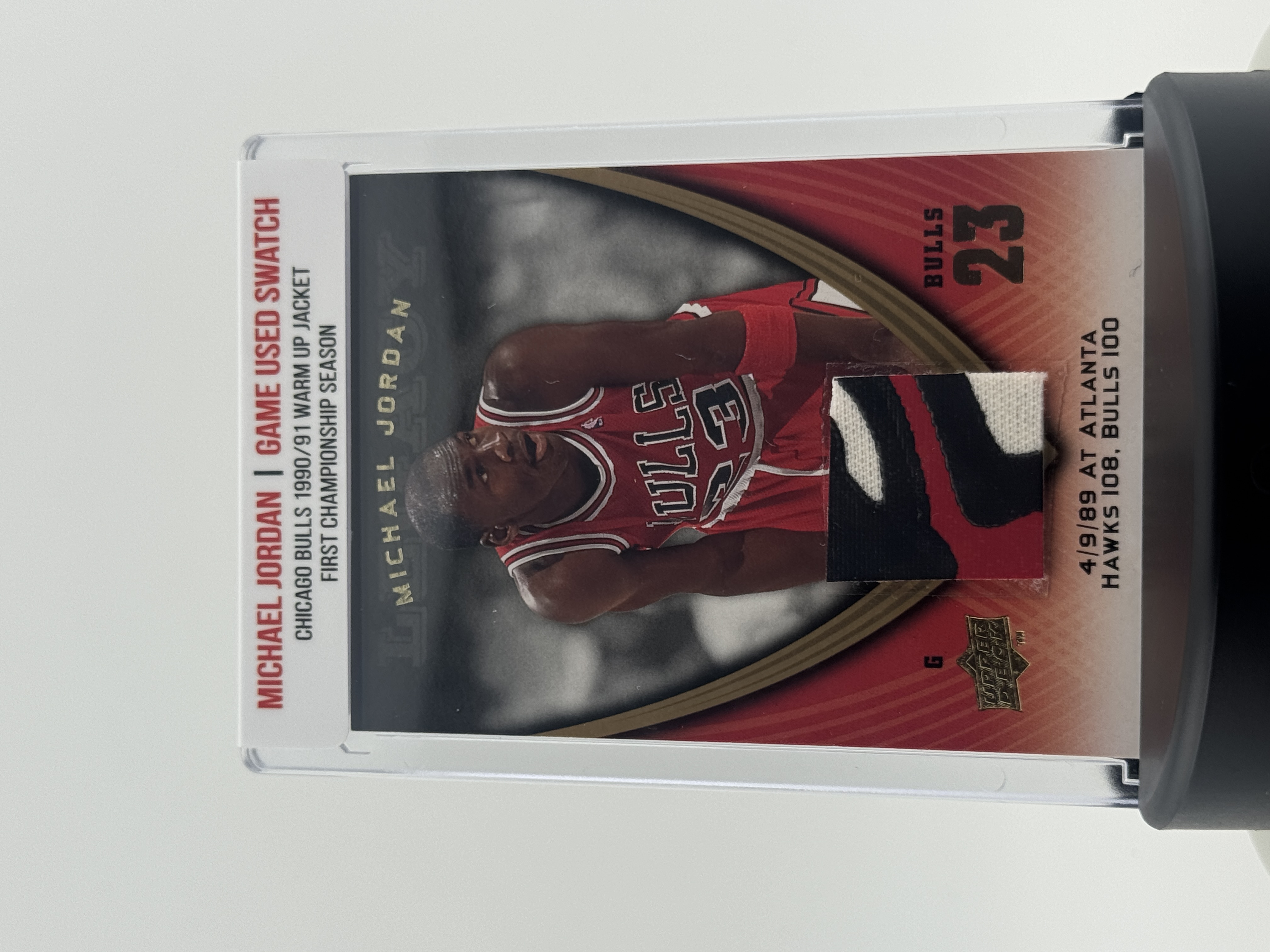 Michael Jordan 1990-91 Chicago Bulls Championship Game Worn Jacket Swatch Mystery Box - Series 1 at PristineAuction.com Michael Jordan 1990-91 Chicago Bulls Championship Game Worn Jacket Swatch Mystery Box - Series 1 at PristineAuction.com