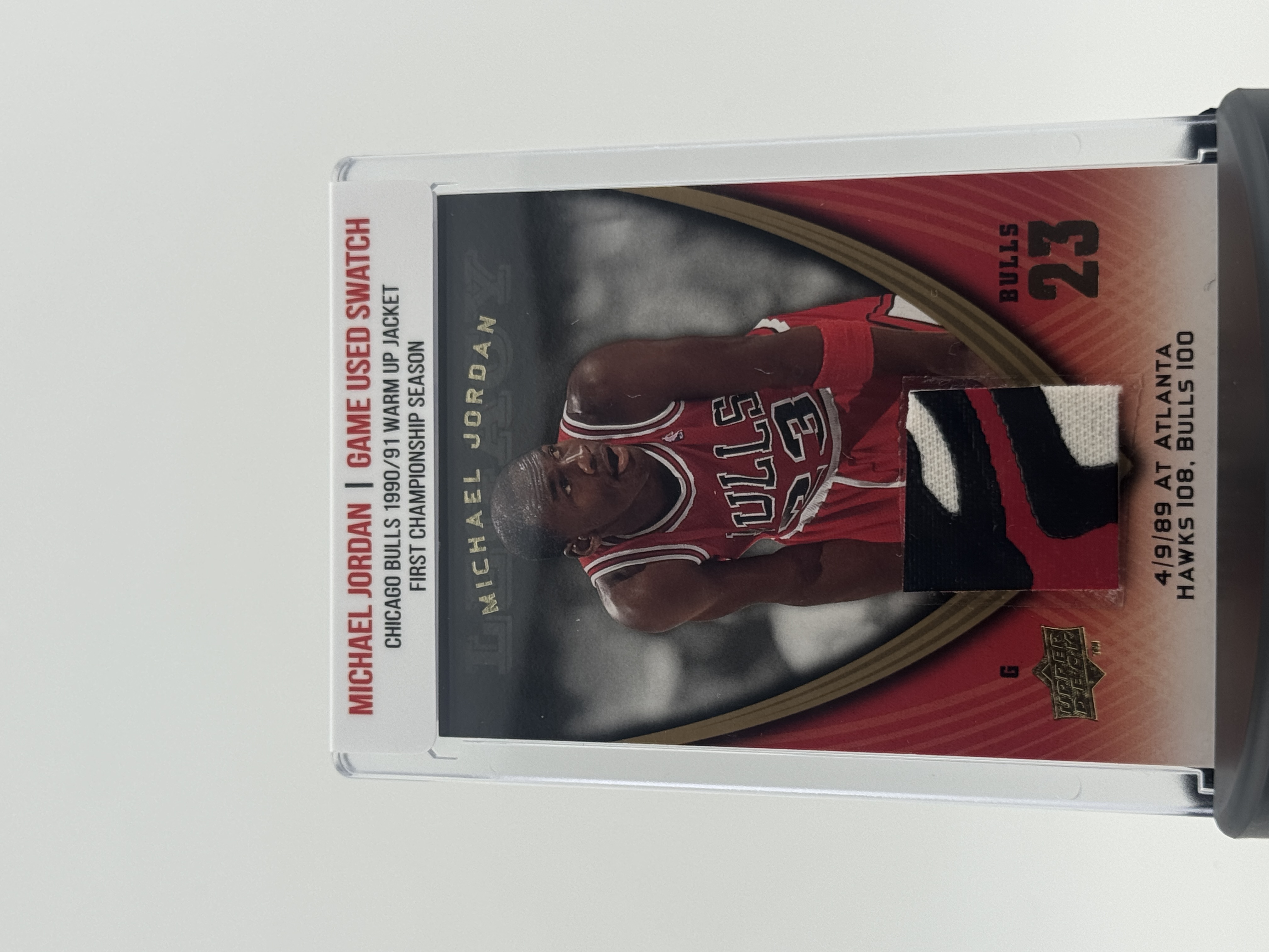 Michael Jordan 1990-91 Chicago Bulls Championship Game Worn Jacket Swatch Mystery Box - Series 1 at PristineAuction.com Michael Jordan 1990-91 Chicago Bulls Championship Game Worn Jacket Swatch Mystery Box - Series 1 at PristineAuction.com