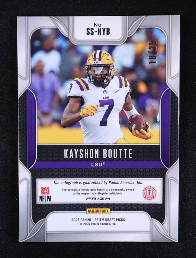Kayshon Boutte 2025 Panini Prizm Draft Picks Sensational Signatures Green Pulsar #5 #18/25 at PristineAuction.com Kayshon Boutte 2025 Panini Prizm Draft Picks Sensational Signatures Green Pulsar #5 #18/25 at PristineAuction.com