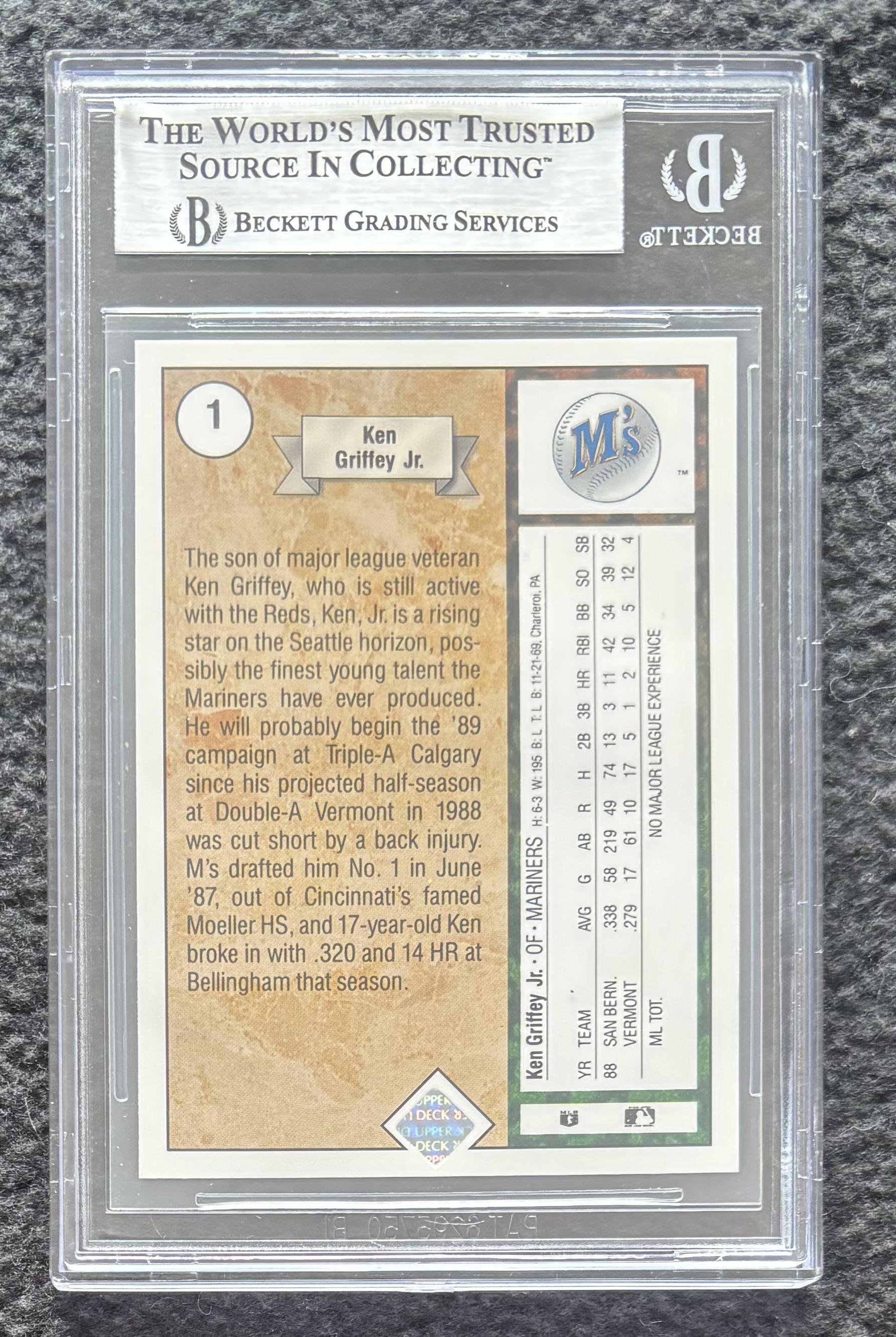 Ken Griffey Jr. Signed 1989 Upper Deck #1 RC (BGS) at PristineAuction.com Ken Griffey Jr. Signed 1989 Upper Deck #1 RC (BGS) at PristineAuction.com