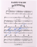 Barry McGuire Signed "Eve of Destruction" Sheet Music (JSA) at PristineAuction.com