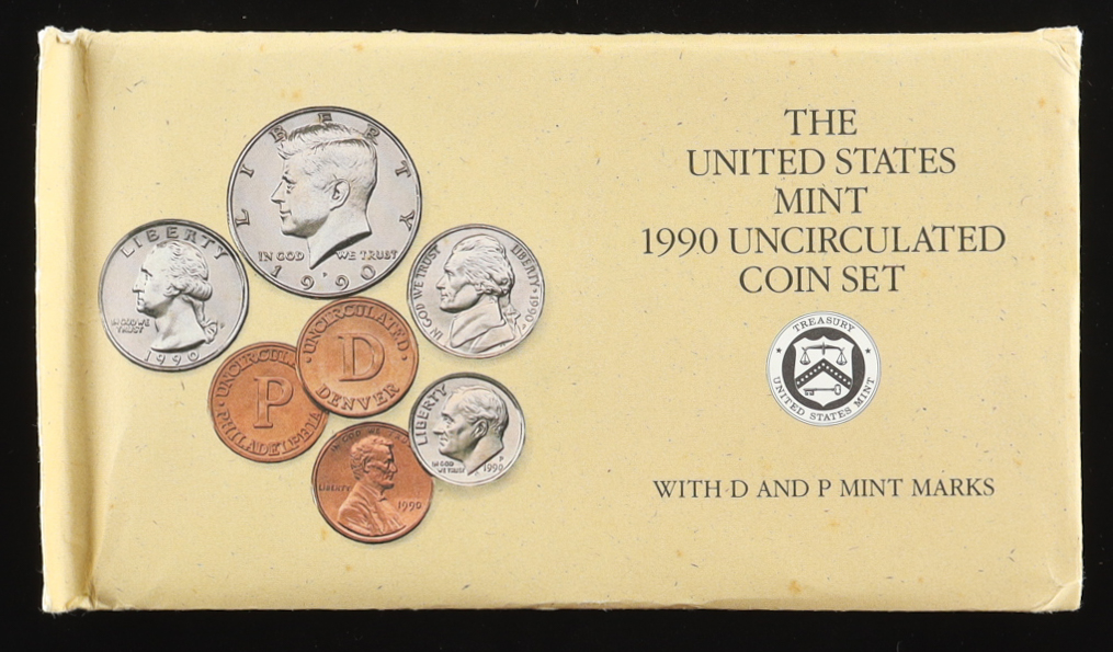 1990 Uncirculated United States Mint (12) Coin Set at PristineAuction.com 1990 Uncirculated United States Mint (12) Coin Set at PristineAuction.com