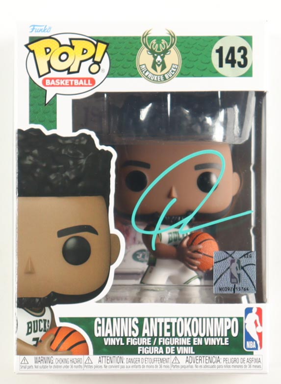 Giannis Antetokounmpo Signed Bucks #143 Funko Pop! Vinyl Figure (JSA) at PristineAuction.com Giannis Antetokounmpo Signed Bucks #143 Funko Pop! Vinyl Figure (JSA) at PristineAuction.com