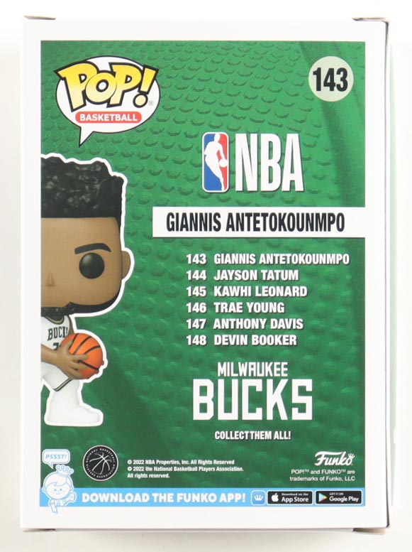 Giannis Antetokounmpo Signed Bucks #143 Funko Pop! Vinyl Figure (JSA) at PristineAuction.com Giannis Antetokounmpo Signed Bucks #143 Funko Pop! Vinyl Figure (JSA) at PristineAuction.com