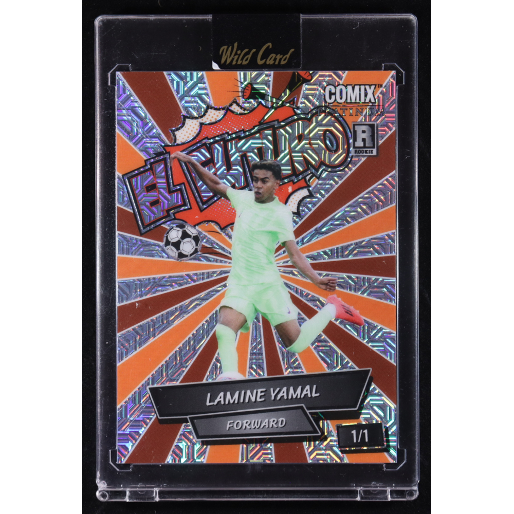 Lamine Yamal 2024 Wild Card Comix Platinum El Futuro Mojo Orange and Red #ACEF-LY09 #1/1 RC at PristineAuction.com
