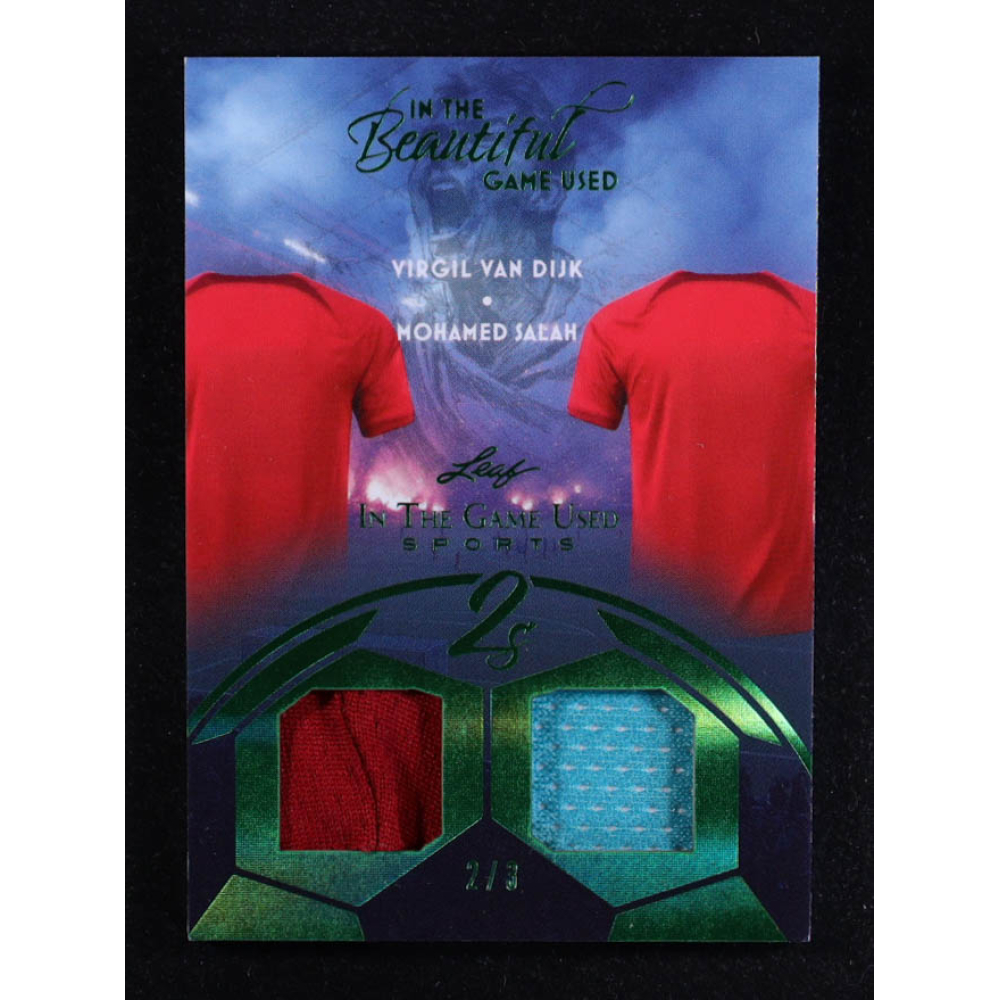 Virgil van Dijk / Mohamed Salah 2025 Leaf ITG Used Sports In The Beautiful Game Used Relics Emerald #B212 #2/3 at PristineAuction.com
