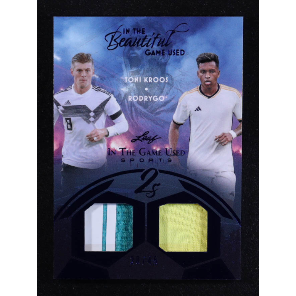 Toni Kroos / Rodrygo 2025 Leaf ITG Used Sports In The Beautiful Game Used Relics Blue #B211 #20/45 at PristineAuction.com