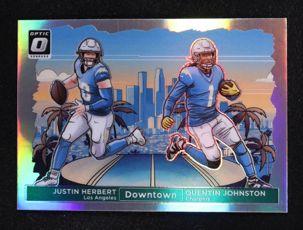 Justin Herbert / Quentin Johnston 2024 Donruss Optic Downtown Duos #6