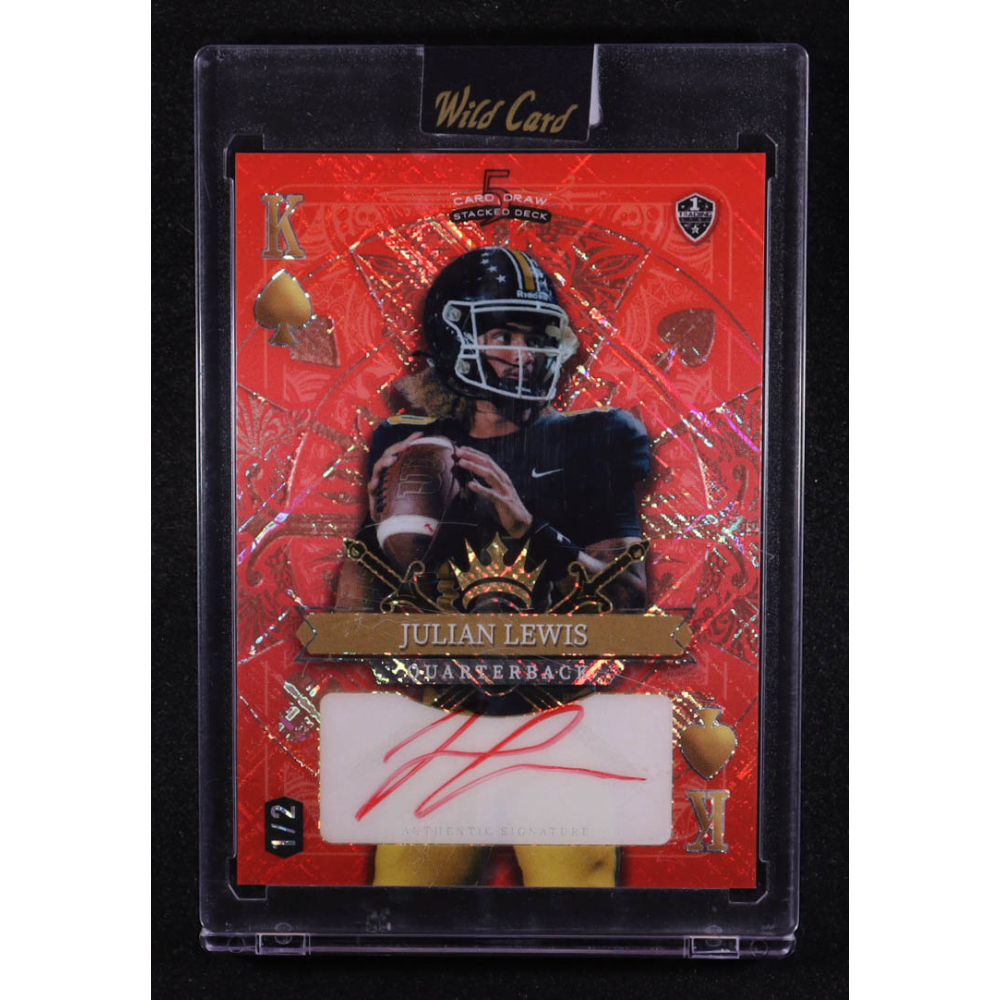 Julian Lewis 2024 Wild Card 5 Card Draw Autograph King of Spades Heart #JLA #1/2 RC at PristineAuction.com