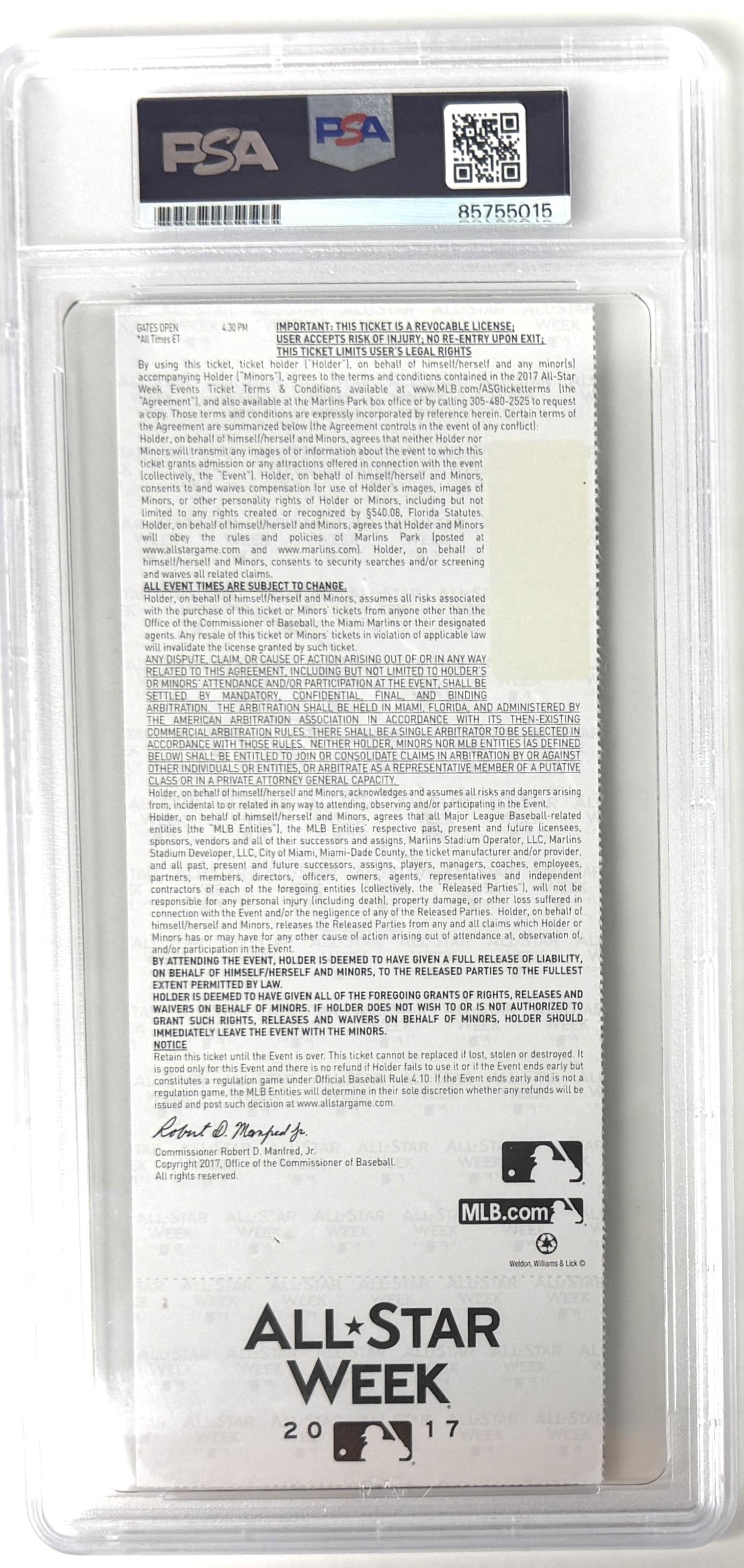Aaron Judge Signed 2017 MLB All-Star Game Debut Ticket (PSA) at PristineAuction.com Aaron Judge Signed 2017 MLB All-Star Game Debut Ticket (PSA) at PristineAuction.com
