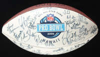 NFL Hall of Fame Logo White Panel Football Signed by (40+) with Peyton Manning, Will Shields, Rod Smith, Trent Green (JSA) at PristineAuction.com