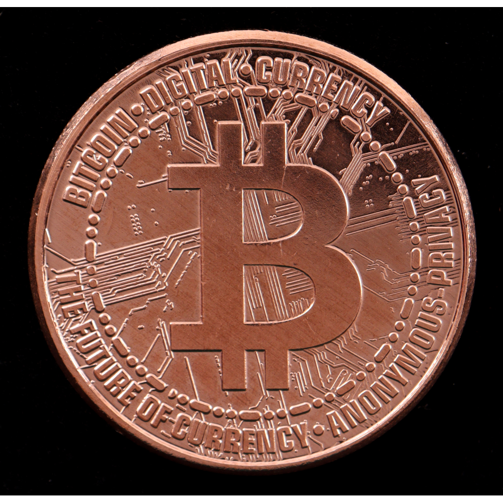 "Bitcoin Digital Currency" - 1 Ounce .999 Fine Copper Bullion Round at PristineAuction.com