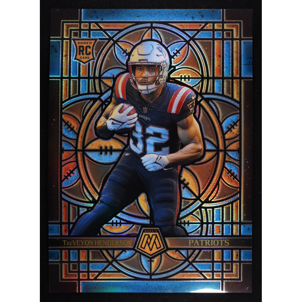 TreVeyon Henderson 2025 Panini Mosaic Stained Glass Oversized #17 RC at PristineAuction.com