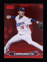 Yoshinobu Yamamoto 2024 Stadium Club Red Foil #114 RC at PristineAuction.com