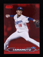 Yoshinobu Yamamoto 2024 Stadium Club Red Foil #114 RC at PristineAuction.com