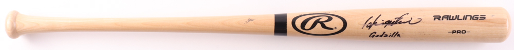 Hideki Matsui Signed Rawlings Baseball Bat Inscribed "Godzilla" (MLB & Fanatics) at PristineAuction.com Hideki Matsui Signed Rawlings Baseball Bat Inscribed "Godzilla" (MLB & Fanatics) at PristineAuction.com