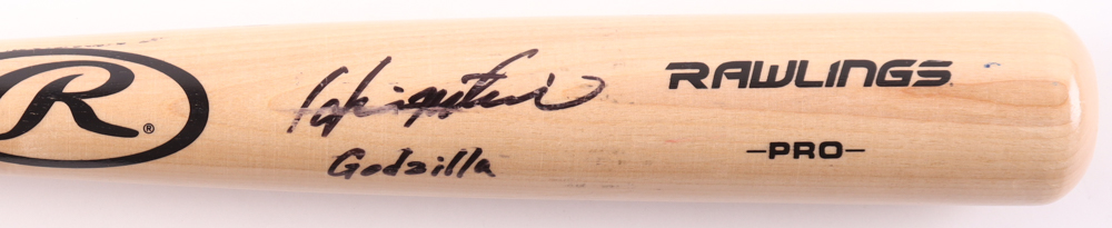 Hideki Matsui Signed Rawlings Baseball Bat Inscribed "Godzilla" (MLB & Fanatics) at PristineAuction.com Hideki Matsui Signed Rawlings Baseball Bat Inscribed "Godzilla" (MLB & Fanatics) at PristineAuction.com