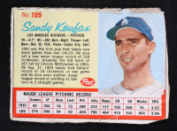 Sandy Koufax 1962 Post Cereal #109 at PristineAuction.com