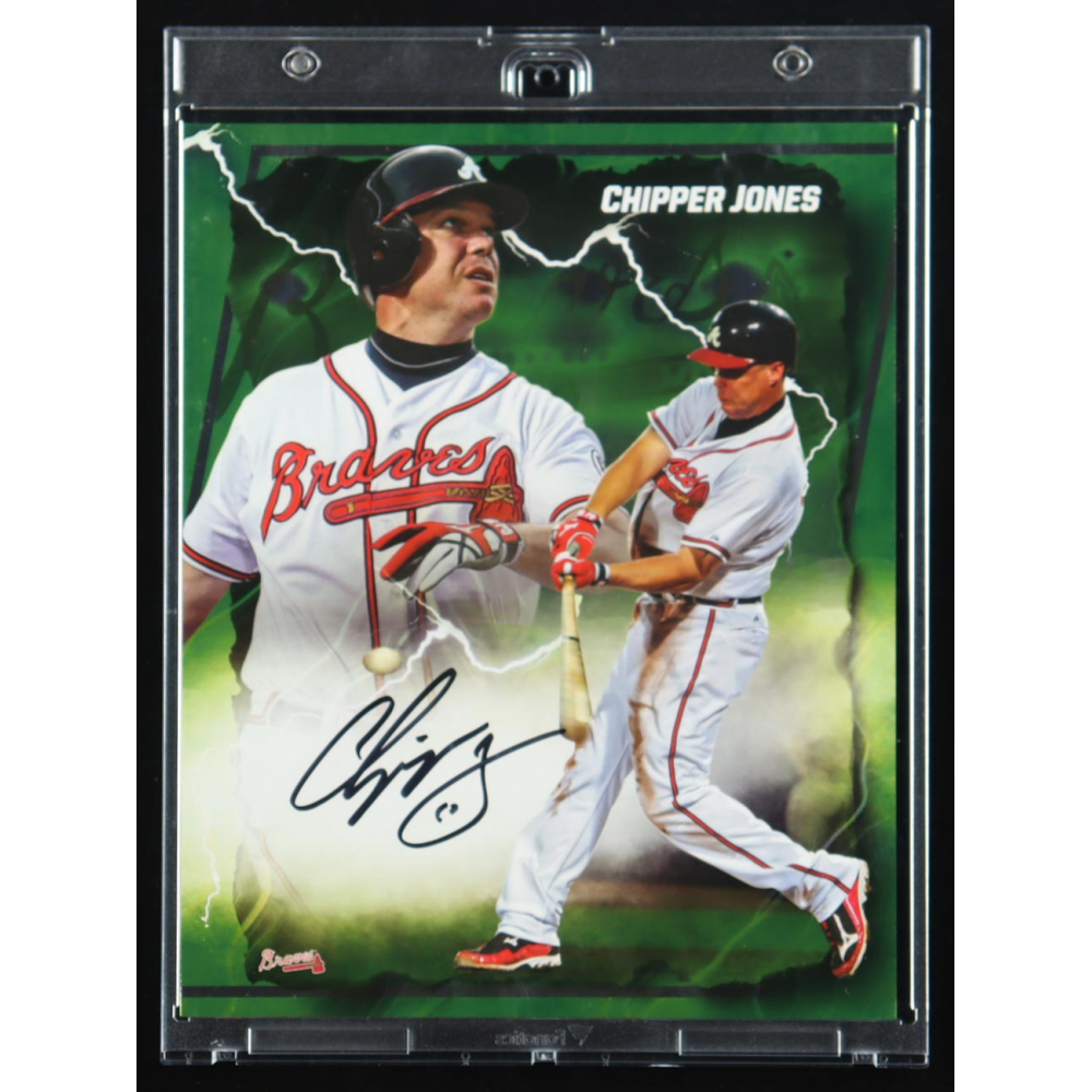 Chipper Jones Signed LE 2025 8x10 Under Wraps Emanate Autographs Green #28/99 (Fanatics & MLB) at PristineAuction.com