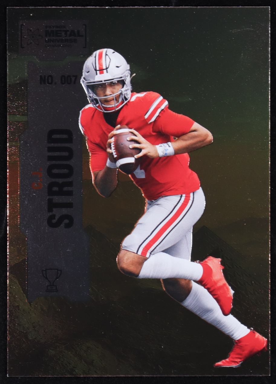C.J. Stroud 2022 Skybox Metal Universe Champions #7 RC at PristineAuction.com C.J. Stroud 2022 Skybox Metal Universe Champions #7 RC at PristineAuction.com