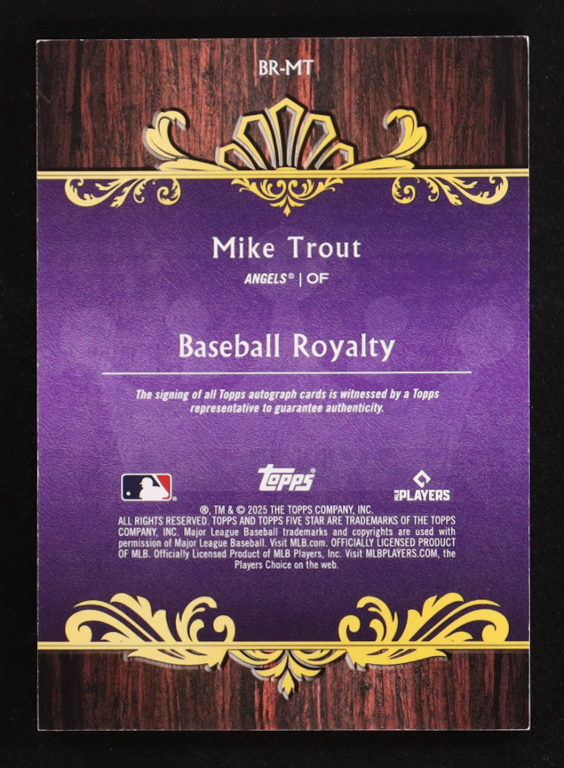 Mike Trout 2025 Topps Five Star Baseball Royalty Autographs Gold #BRMT #10/10 at PristineAuction.com Mike Trout 2025 Topps Five Star Baseball Royalty Autographs Gold #BRMT #10/10 at PristineAuction.com