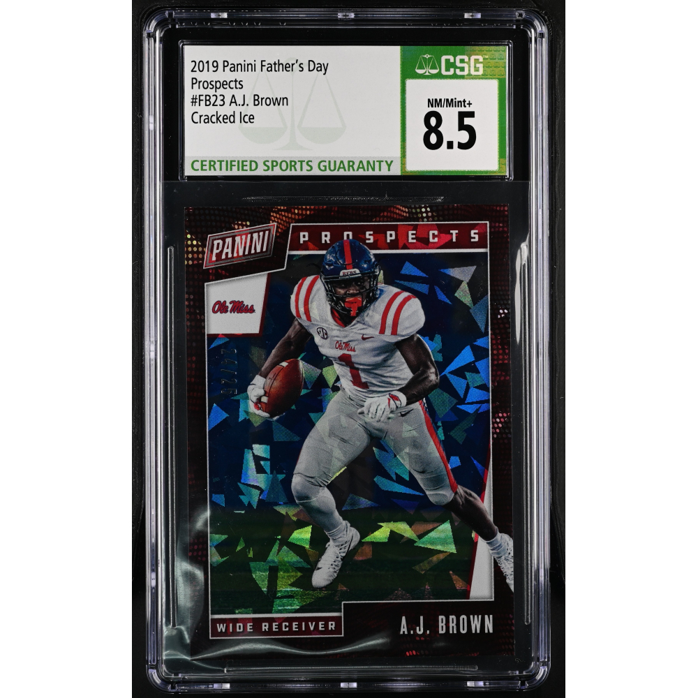 A.J. Brown 2019 Panini Father's Day Prospects Cracked Ice #FB23 RC #24/25 (CSG 8.5) at PristineAuction.com