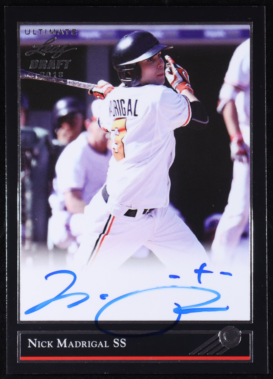 Nick Madrigal 2018 Leaf Ultimate Draft Gold Leaf Stars Signatures #BGNM1 RC at PristineAuction.com Nick Madrigal 2018 Leaf Ultimate Draft Gold Leaf Stars Signatures #BGNM1 RC at PristineAuction.com
