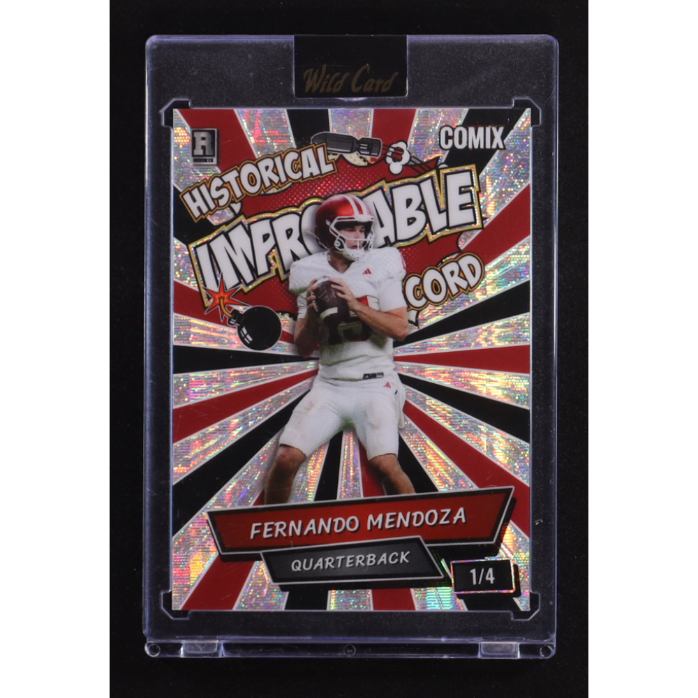 Fernando Mendoza 2025 Wild Card Comix Historical Improbable Record #ACIM-FM05 RC #1/4 at PristineAuction.com