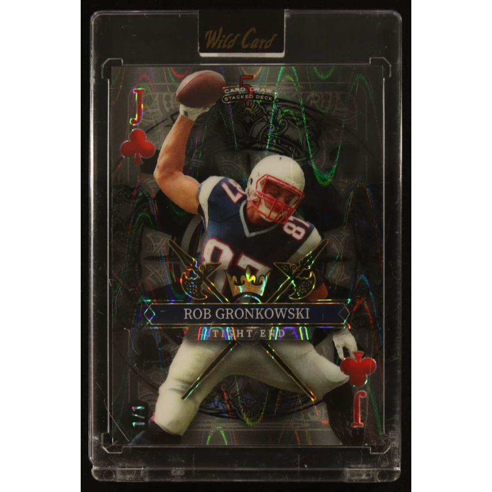 Rob Gronkowski 2024 Wild Card 5 Card Draw Stacked Jack of Clubs Black Raywave #SDPC-RGN #1/1 at PristineAuction.com