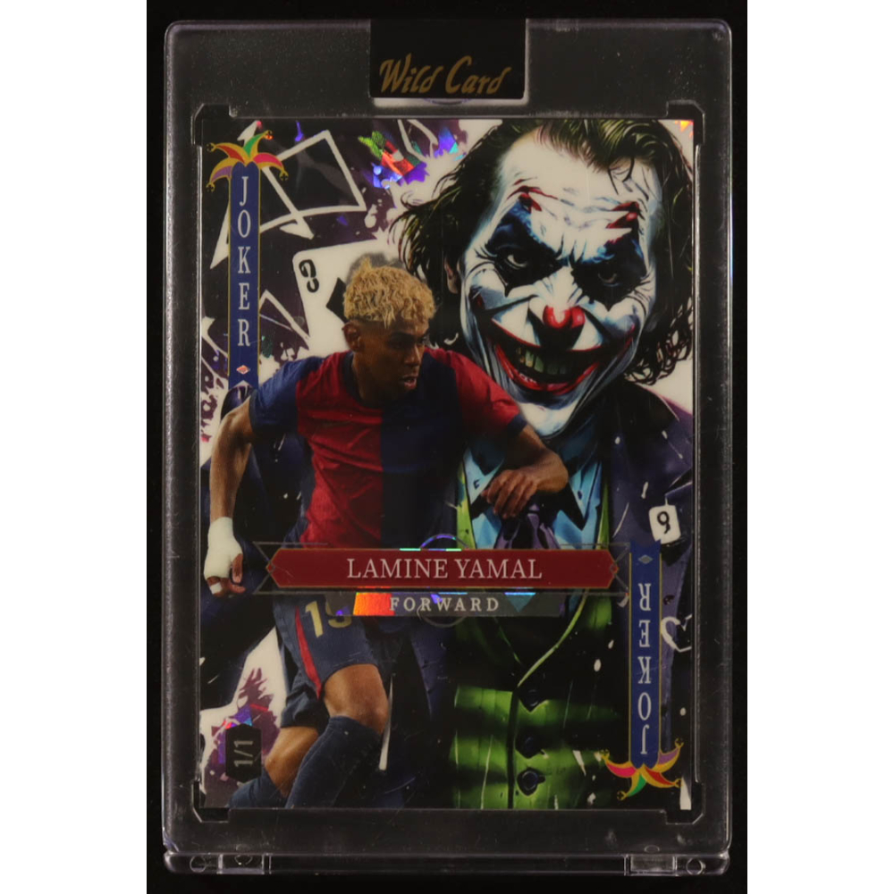 Lamine Yamal 2025 Wild Card Jokers Wild Joker Purple Cracked Ice #SDJWM-LYNj04 #1/1 at PristineAuction.com