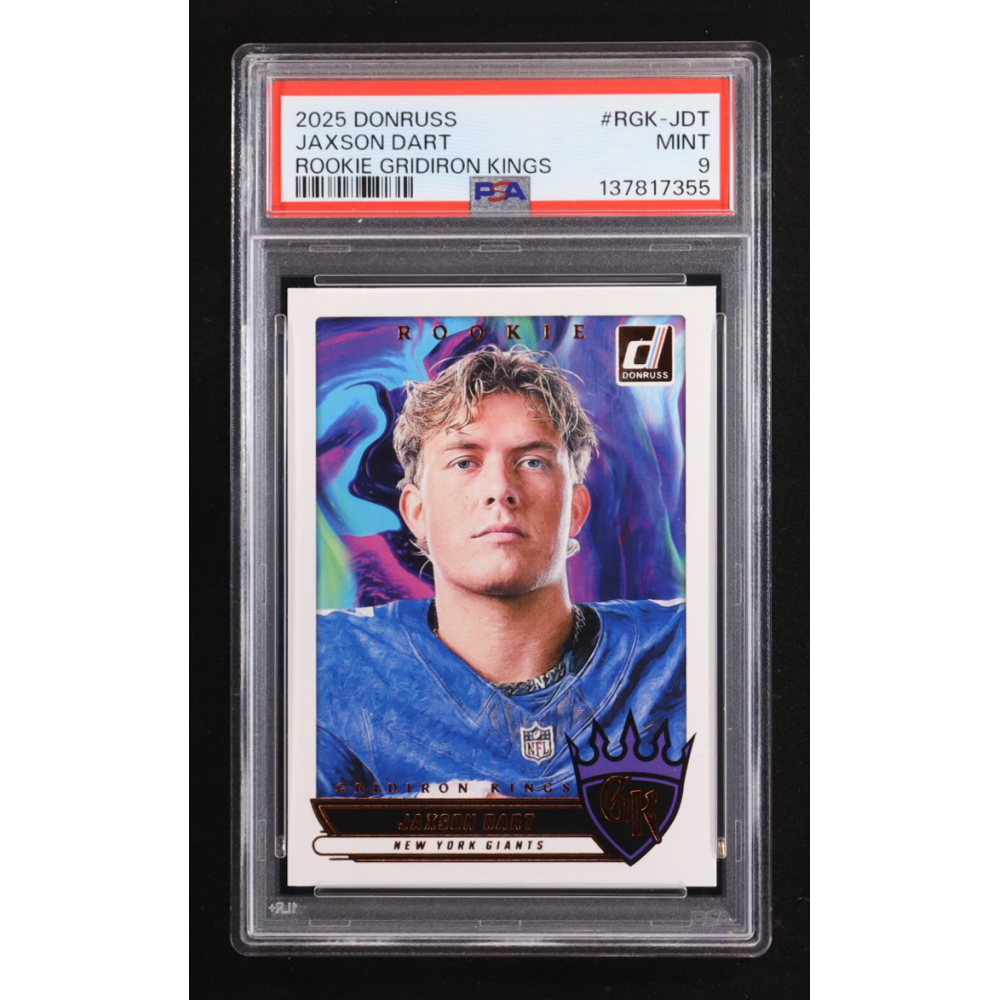 Jaxson Dart 2025 Panini Donruss Rookie Gridiron Kings #RGK-JDT RC (PSA 9) at PristineAuction.com