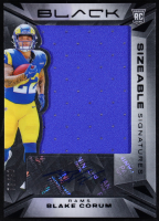 Blake Corum 2024 Panini Black Sizeable RookIe Jersey Signatures #19 #73/99 RC at PristineAuction.com