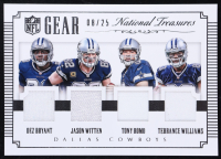 Dez Bryant / Jason Witten / Tony Romo / Terrance Williams 2015 Panini National Treasures NFL Gear Quad Materials #7 #08/25 at PristineAuction.com