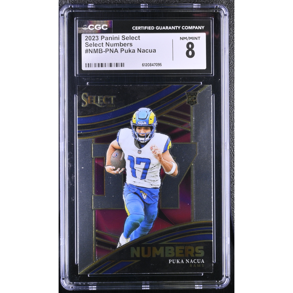 Puka Nacua 2023 Panini Select Select Numbers #NMB-PNA (CGC 8) at PristineAuction.com