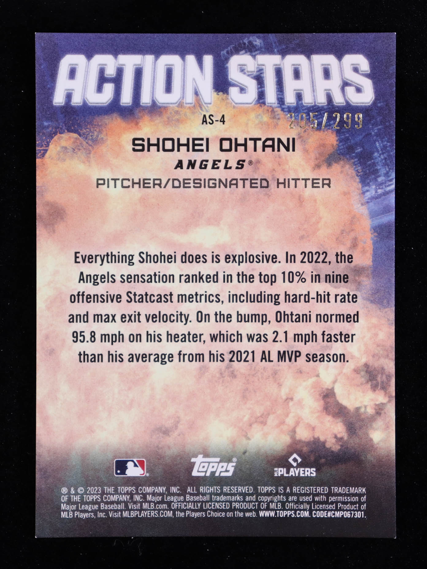 Shohei Ohtani 2023 Topps Update Action Stars Black #AS4 #205/299 at PristineAuction.com Shohei Ohtani 2023 Topps Update Action Stars Black #AS4 #205/299 at PristineAuction.com