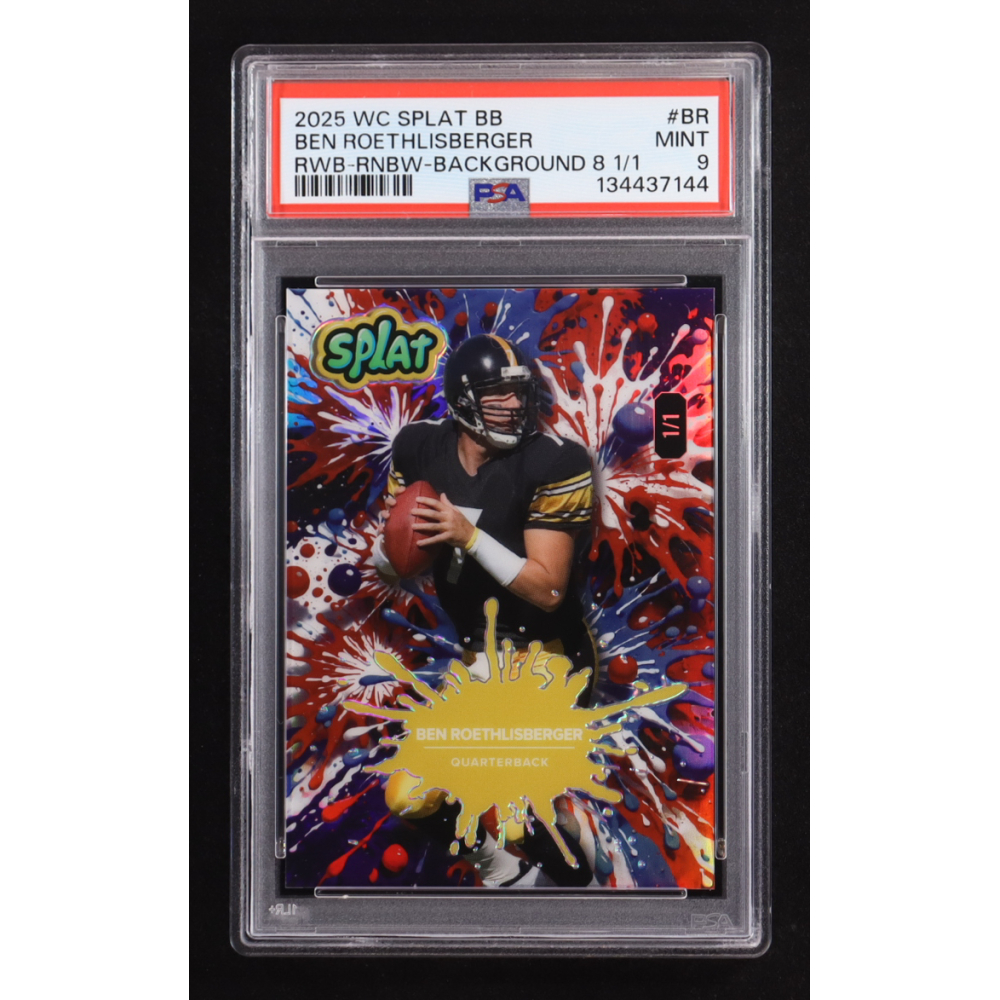 Ben Roethlisberger 2025 Wild Card Splat Brick Breakers Rainbow Background #SBRWB08-BR #1/1 (PSA 9) at PristineAuction.com